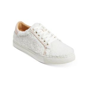 Jack Rogers Whitney Faux Fur Leather Performance Sneakers White Size 7